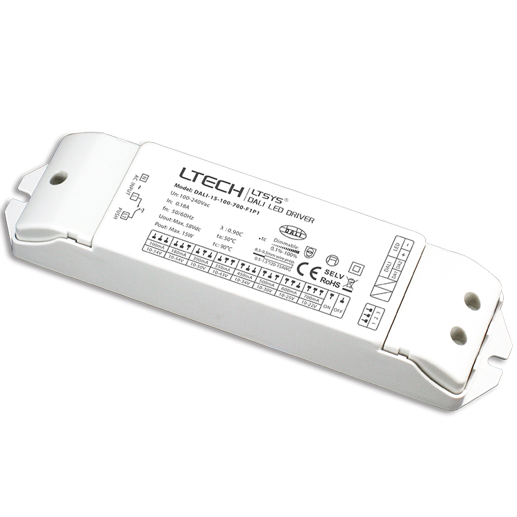 15W 100-700mA（100-240Vac）DALI-15-100-700-F1P1 LED Intelligent Driver